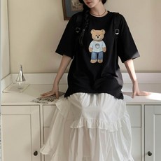 순면 100% 테디 코튼 여름 수유 티셔츠 외출 수유티 반팔 수유복 ID327