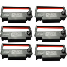 ERC 30 / 34 38 잉크 리본 카트리지 검정색과 빨간색 호환 가능 엡손 TM 200 TMU 220 TMU230 프린터 6개 묶음