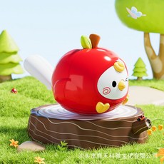 兒童水鳥口哨 樂器玩具 仿真口哨 可啃咬牙膠 幼稚園獎品 兒童玩具, 1個, 蘋果口哨鳥【附送掛繩】