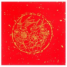 金點萬年紅春聯紙 單字圖騰紅宣紙, 一包100張入