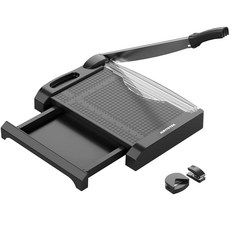 ALRITOTEK 3 in 1 길로틴 종이 커터 트리머 사무실 및 공예용 30.5cm12인치 튼튼한 종이 트리머 10-12장 절단 용량 블랙 410303