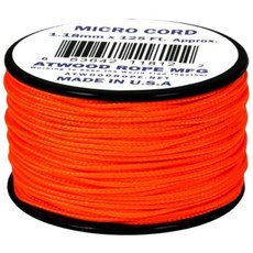 Atwood 1.18mm微型傘繩 美國製 高強度輕量化登山繩, 螢光橘