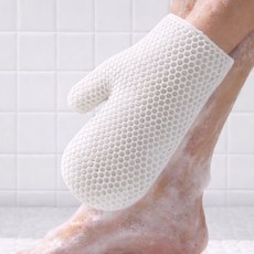 후노우즈 허니스크럽 친환경 TPU 샤워글러브 벌집구조 반영구 각질케어, 소프트 오프화이트, 1개, 1개입