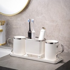 고급 호텔 양치컵 칫솔꽂이 럭셔리 디스펜서 물컵 화장실 가정용, 실버 뉴 컵 027-4