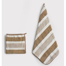 스트라이프 싱크대 고리형 물기제거 소형주방타올 2개 거는손수건 주방걸이수건 싱크대용