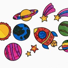 돌봄미술 유아미술 셀로판지놀이 행성 썬캐쳐 키