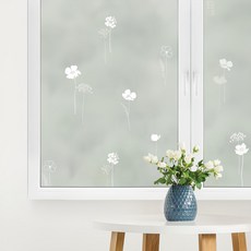 지엔홈 국내산 자외선차단 후면점착 유리창시트지, 미스티플로라