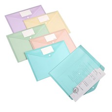 견고한 PP 소재 A4 똑딱이단추 서류 봉투 컬러 비닐 포켓 화일 회사 계약서 서류봉투, 1개