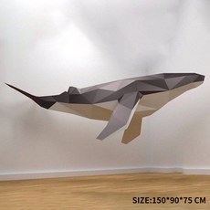 고래 대형 페이퍼크래프트 취미 공예 종이접기 상어 벽장식, 타입 A, 일반 종이
