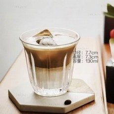 優選 簡約火山盃 咖啡機專用 意式濃縮 拿鐵 拉花 咖啡杯 玻璃杯 白色 簡約設計, 【130ml】咖啡盃一衹+清潔刷1個