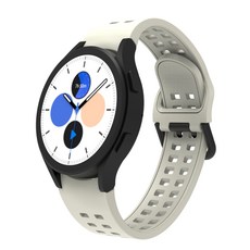w9999 Galaxy Watch 4 All In One矽膠帶Active 20 mm錶殼手錶帶, 40mm, 黑殼+白帶