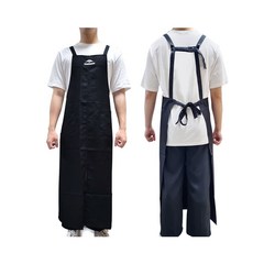 밀본 정품 앞치마 미용실 H형 긴 앞치마(검정)