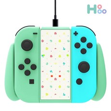 호후 닌텐도 스위치 조이콘 충전그립 알로하 + USB C 타입 충전 케이블 1.8m 세트, 1세트