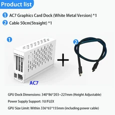 노트북/미니 PC용 Oculink eGPU 그래픽 카드 도크 64GB/s PCIe 4.0 X4 ELFX 1U 전원 지원 휴대용 외장 케이, 02 Set H