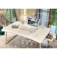 Ez2mk T400 프리미엄 대형사이즈 접이식 노트북 테이블, 아이보리