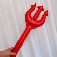 일호장신구 할로윈 풍선 장식 머리 띠 장식 핸드 스틱 마녀 모자 호박 고스트 유령, 1개, 할로윈풍선장식 레드삼지창