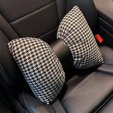 汽車坐墊 鼕季毛絨輕奢蝴蝶結車墊座椅座墊, 1個, 韆鳥格腰靠單個