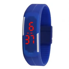 스포츠 얇은 스트랩 LED 시간 날짜 표시 어린이 키즈 디지털 손목 시계 선물 reloj hombre zegarek damski, 05 Dark Blue