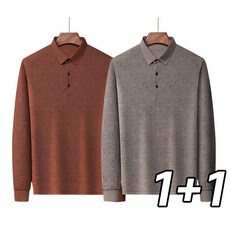 1+1 남성 폴로 셔츠 긴팔 티셔츠 골프웨어 카라티 캐주얼 데일리 남자 상의 티 비즈니스 스타일 패션 트렌드 셔츠 비즈니스 봄 가을 겨울 루즈핏 이너 탑 웨어