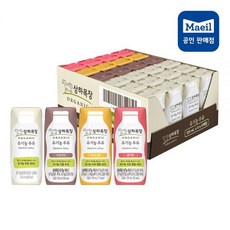 상하목장 유기농 멸균 우유 125ml 혼합 흰12팩+딸기4팩+ 바나나4+코코아4(총24팩), 주스125ml, 사과딸기케일 24팩