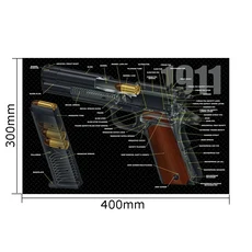 G17 CZ-75 colt1911 P220 AR15 AK47 레밍턴870 소총 권총용 매트 부품 설명서 포함 마우스 패드, 19 1911-3D