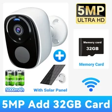 2K 5MP 4G 태양광 보안 카메라 무선 야외 컬러 투시 배터리 구동 WiFi 지원 PIR 방수 양방향 알렉사, 06 Solar Cam Add 32G