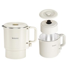 휴대용 접이식 전기 주전자 0 85 Qt - 여행 가정 사무실 사용을 위한 이중 열 빠른 끓임 및 건식 끓임 방지 기능을 갖춘 등급 스테인리스 스틸 BPA 프리 전기 주전자