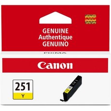 Canon CLI-251 정품 노란색 잉크 탱크 MG6320 IP7220 및 MG5420 MX922 MG5520 MG6420 MG7120 iX6820 iP8720, Standard, Yellow, Ink