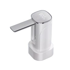 台灣發貨 桶裝水抽水器 升級桌桶兩用 電動抽水器 補水器 折疊飲水器 桶抽水器 吸水器, 1個, 升級【桌桶兩用可折疊液晶款】-白色
