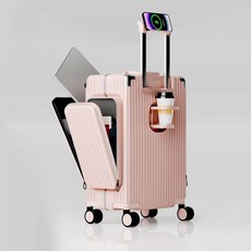 새로운 3단 다기능 전면 오픈 뚜껑 가방 20inch PC 양면 가방 대용량 여행 탑승 트, 20인치, 분홍색