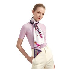 Jeelow 100% 고급스러운 멀베리 실크 엑스트라 라지 스퀘어 스카프 숄 랩 여성용 16 Mommes 106.7 x 106.7cm 이브닝 드레스 그린 스프링 140717, 퍼플 파고다