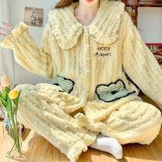 추동 350g 초두꺼운 보온털 항모제모 임산부 잠옷 산모 수유 산후조리