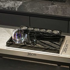 대리석 칫솔꽂이 욕실 북유럽 스테인리스 스탠딩 심플 호텔 세면, D모델6홀 + 36x20cm 트레이 + 컵한쌍