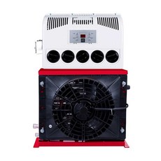 무시동 에어컨 굴삭기 냉방기 작은방 창문 에어쿨러, 12V 빨강 수직 풀세트