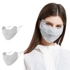 주요커머스 1+1 자외선 차단 마스크 골프마스크 기미커버 얼굴 햇빛가리개 등산 스포츠 운전 자전거 마스크, 마스크 1+1(그레이+그레이, 2개