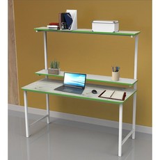 썬라이프 F3입식 900 2단선반 학생 게이밍 DIY 철제 컴퓨터책상, 900워시그린