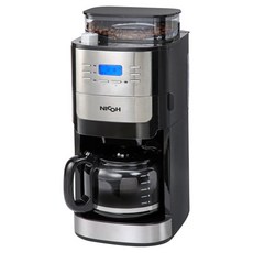 NICOH 美式自動錐刀研磨咖啡機 2-12杯份量 預約定時功能, NK-C012, 銀色面板