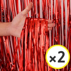 생일파티 용품 파티커튼 42컬러 홀로그램/새틴 무광/파스텔/샤이니 포토존 소품 은박 수술 가랜드 커튼 [에브리띵스마일], 샤이니 레드, 2개