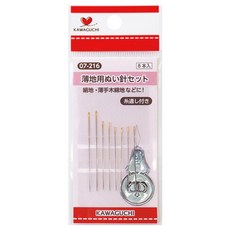 가와구찌 금도금 바늘 세트 07-216 얇은용 수선 퀼팅 자수바늘, 1개