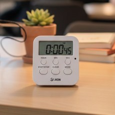 제이콘 타이머 스터디 주방 공부 요리 무소음 자석 스톱워치 알람 시계, 1개, 화이트 시리즈