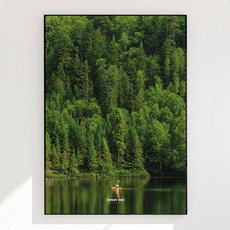 호수 숲 산 감성 풍경 자연 포스터 힐링 여가 그린 초록 액자 포레스트 레이크 인테리어 그림, 포레스트 레이크 무드
