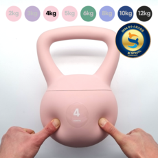 ROIWING 스윙벨 소음 없는 투톤 말랑한 소프트 스윙 케틀벨, 1개, 피치핑크, 4kg