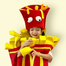 薯條造型角色扮演頭飾 成人兒童適用, 薯條帽子, 1個