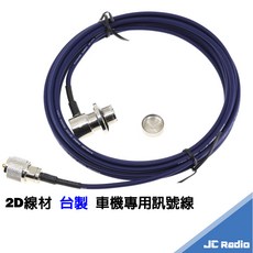 JIA-YANG 2D 同軸電纜線 車用無線電訊號線 低損失 車機專用 M頭 台灣製造, 1個, 1米 (鐵灰藍)