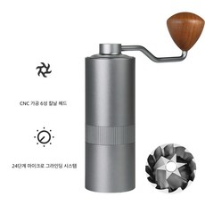 SCPOGO수동 커피 그라인더 핸드밀 고운 분쇄 조절 가능 원두 분쇄기, 1개, 아이언 그레이, 25ml