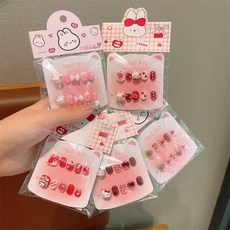 어린이 캐릭터 네일아트 아동 겨울 인조손톱 예쁜 네일팁 5종 세트, 1세트