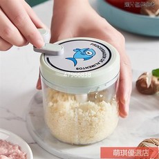 熱賣絞蒜器 蒜泥 絞肉器 搗蒜器 家用蒜泥器 手動打搗蒜泥薑末 壓蒜末 輔食 攪大蒜蒜蓉 攪碎機, 灰色小男孩印花200毫升,單個蒜泥器【可絞肉姜蒜等輔食】秒发, 1個