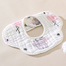 DFMEI 嬰兒口水巾8層純棉a類寶寶用品圍兜兒童花瓣圍嘴新生兒紗布口水巾, 1個, 1個裝, 吉祥鳥:如圖