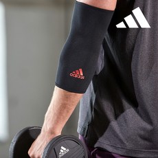 아디다스 퍼포먼스 팔꿈치 보호대 레드 엘보 팔뚝 테니스 아대 골프, 블랙&레드, 1개