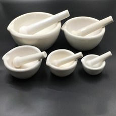 1PCS 직경 60mm 80mm 100mm 130mm 160mm 실험실 도 박격포와 유봉 흰색 혼합 그라인딩 보울 세트, 02 100mm, 1개